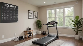 home running space, running training, treadmill setup, fitness motivation, safe running environment